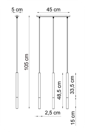 Lampy wiszące Frey czarno - złote