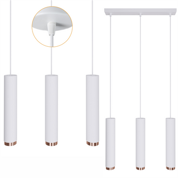 Lampy wiszące Idun biało - miedziane