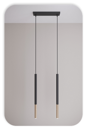 Lampy wiszące Frey czarno - złote