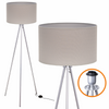 Lampa podłogowa Trigni srebrna z szarym VLORA abażurem
