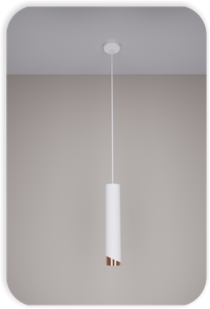 Lampy wiszące Bragi biało - miedziane