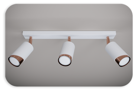 Plafony Bragi biało - miedziane