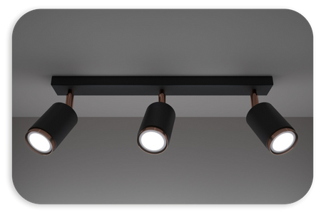 Plafony Idun czarno - miedziane