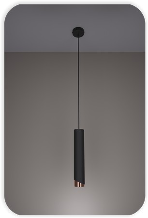 Lampy wiszące Bragi czarno - miedziane