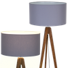 Lampa stojąca Wood z Ciemnoszarym abażurem