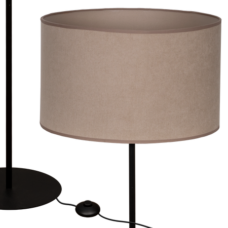 Lampa stojąca Magni Czarna z Beżowym Soft abażurem