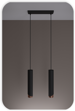 Lampy wiszące Bragi czarno - miedziane