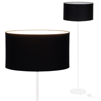 Lampa stojąca Magni Biała z Czarnym abażurem