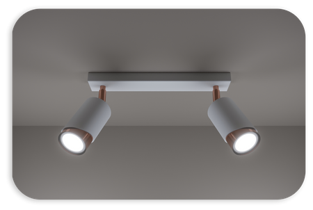 Plafony Bragi biało - miedziane