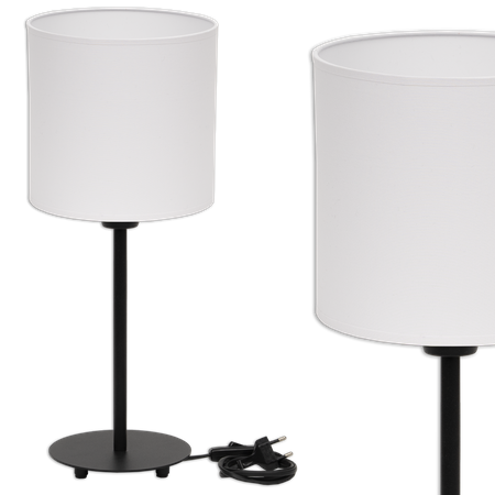 Lampka nocna Magni czarna z białym abażurem