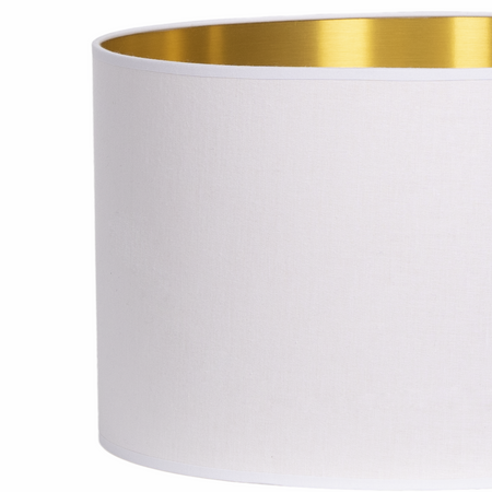 Lampa podłogowa Trigni złota mat z biało złotym abażurem