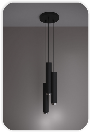 Lampy wiszące Idun czarno - srebrne