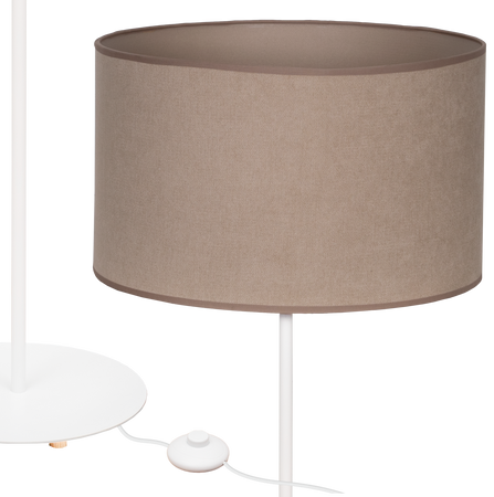 Lampa stojąca Magni Biała z Beżowym Soft abażurem