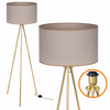 Lampa podłogowa Trigni złota mat z jasno beżowym SOFT abażurem