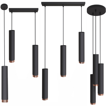 Lampy wiszące Idun czarno - miedziane