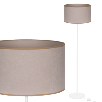 Lampa stojąca Magni Biała z Jasno beżowym Soft abażurem