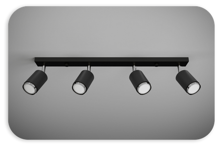 Plafony Idun czarno - srebrne