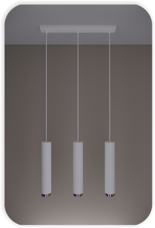 Lampy wiszące Idun biało - srebrne