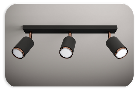 Plafony Idun czarno - miedziane