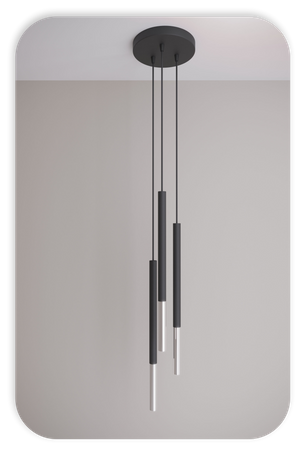 Lampy wiszące Frey czarno - srebrne