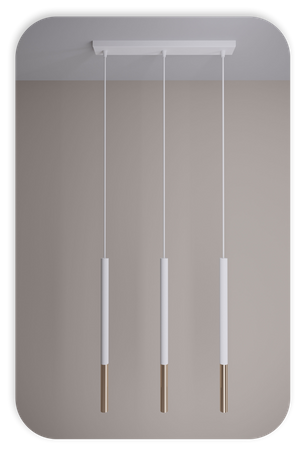 Lampy wiszące Frey biało - złote