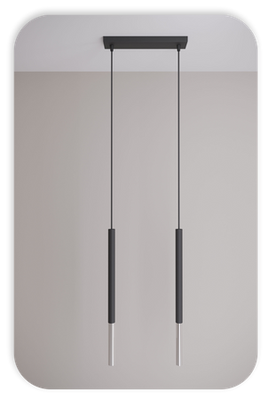 Lampy wiszące Frey czarno - srebrne