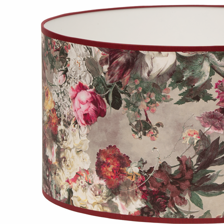 Lampa podłogowa Trigni srebrna z PEONY abażurem