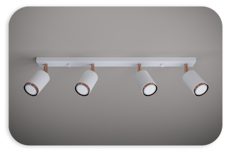 Plafony Idun biało - miedziane