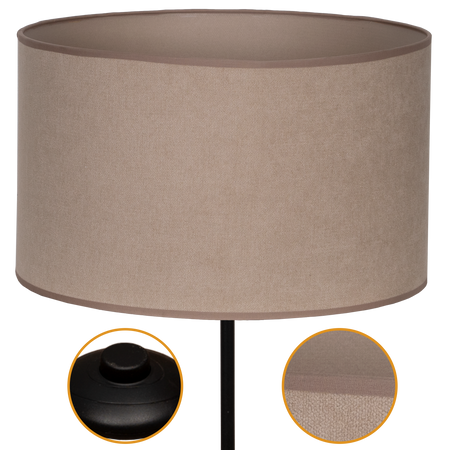 Lampa stojąca Magni Czarna z Beżowym Soft abażurem