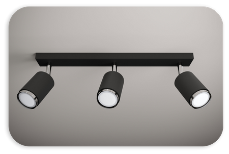 Plafony Idun czarno - srebrne