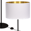 Lampa stojąca Magni Czarna z Biało złotym abażurem