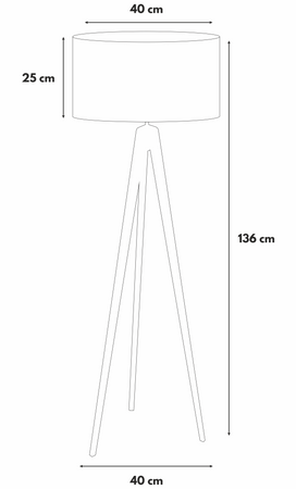 Lampa podłogowa Trigni srebrna z białym abażurem