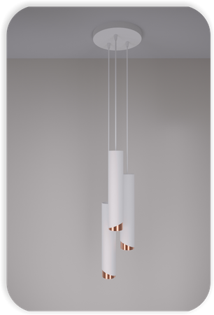 Lampy wiszące Bragi biało - miedziane