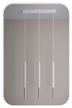 Lampy wiszące Frey biało - srebrne