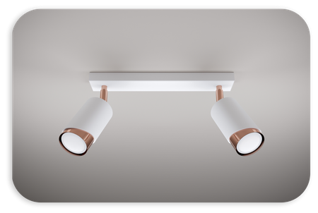 Plafony Bragi biało - miedziane