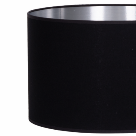 Lampa podłogowa Trigni złota mat z czarno srebrnym abażurem