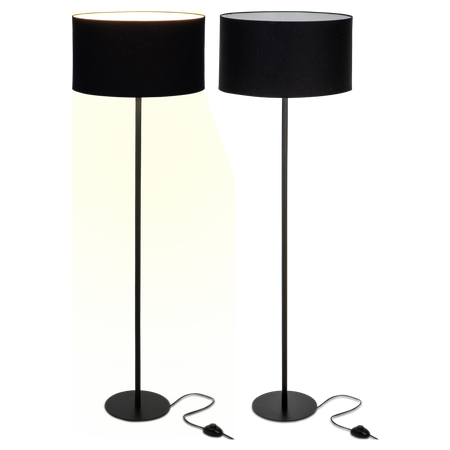 Lampa stojąca Magni Czarna z Czarnym abażurem