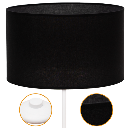 Lampa stojąca Magni Biała z Czarnym abażurem