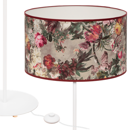 Lampa stojąca Magni Biała z Peony abażurem