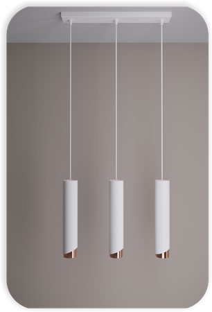 Lampy wiszące Bragi biało - miedziane