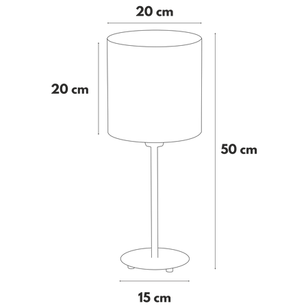 Lampka stołowa Magni biała z czarnym abażurem