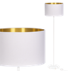 Lampa stojąca Magni Biała z Biało złotym abażurem