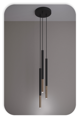 Lampy wiszące Frey czarno - złote