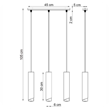 Lampy wiszące Bragi czarno - miedziane