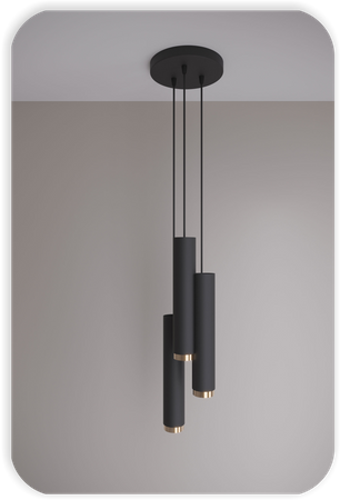 Lampy wiszące Idun czarno - złote