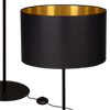 Lampa stojąca Magni Czarna z Czarno złotym abażurem