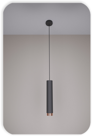 Lampy wiszące Idun czarno - miedziane