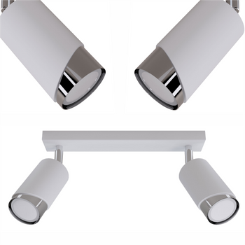 Plafony Bragi biało - srebrne