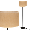 Lampa stojąca Magni Czarna z Jutowym naturalnym abażurem