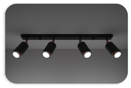 Plafony Bragi czarno - miedziane